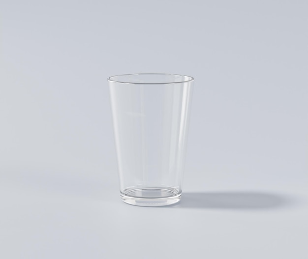 Leere Glasschale, transparente Flasche, 3D-Rendering, 3D-Rendering