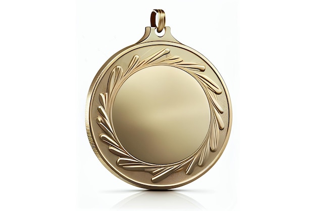 Leere Goldmedaille auf weißem Hintergrund, erstellt mit generativer KI