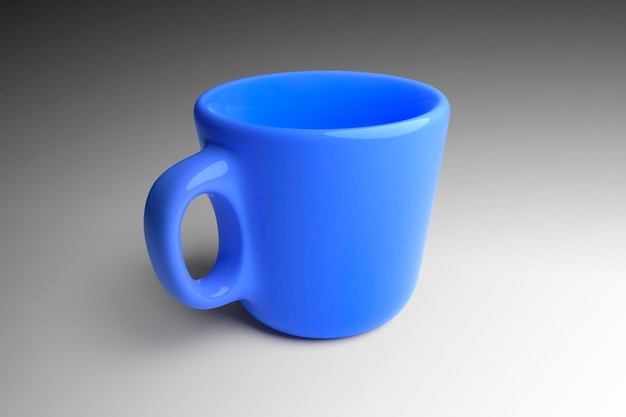 Leere Kaffeetasse auf grauem Hintergrund 3D-Render