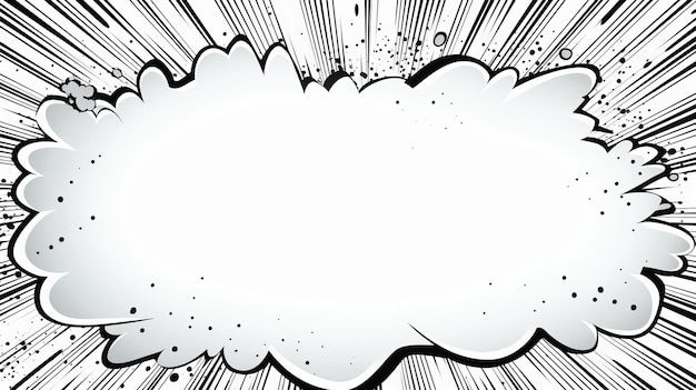 Leere Manga-Comic-Seite mit Schnelllinien und Sprachblasen