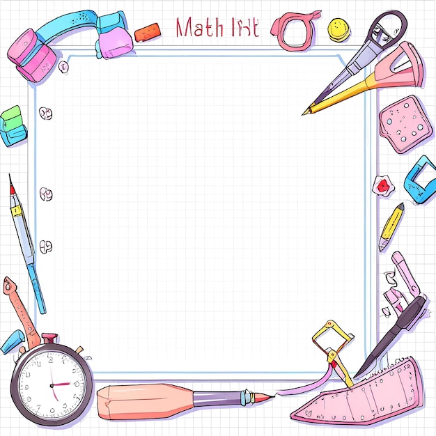 Leere mathematische Vorlage mit mathematischen Werkzeugen und Elementen