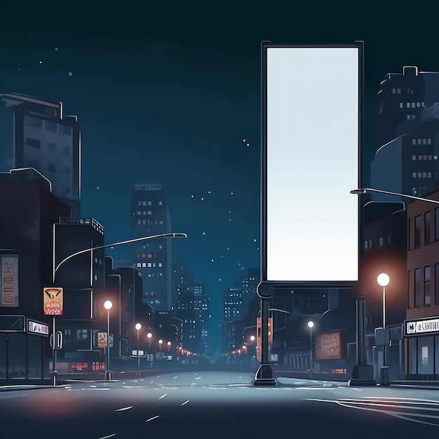 Leere Mockup-Werbetafel in einer futuristischen Stadt Illustration AI GenerativexA
