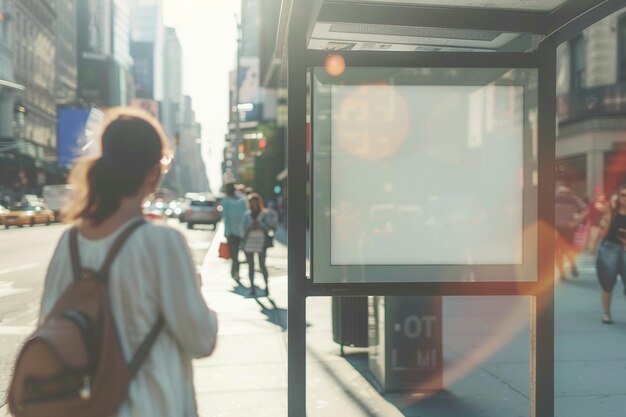 Leere Plakate an einer Bushaltestelle in New York City, um ein effektives Marketing-Mockup zu erstellen