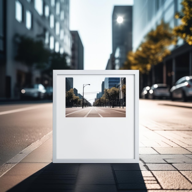 leere Plakattafel im Hintergrund der Stadt