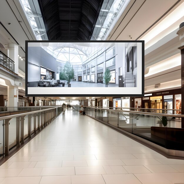 Foto leere plakatwand im modernen einkaufszentrum interieur 3d-rendering