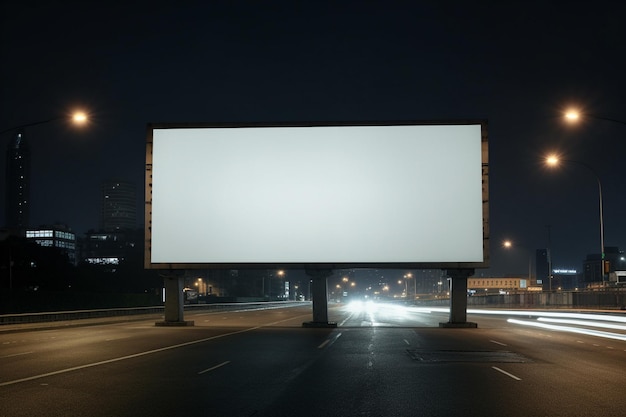 Leere Plakatwand im Nachtverkehr