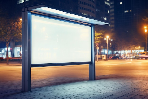 Leere Plakatwand im Nachtverkehr