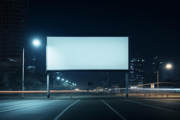 Leere Plakatwand im Nachtverkehr