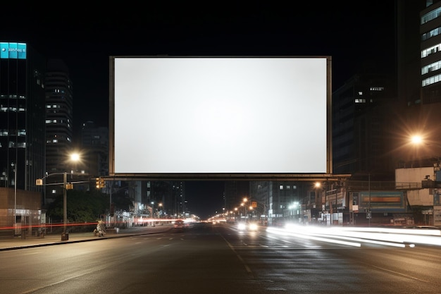 Leere Plakatwand im Nachtverkehr