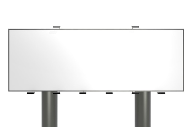 Leere Plakatwand mit isoliertem Metallgestell