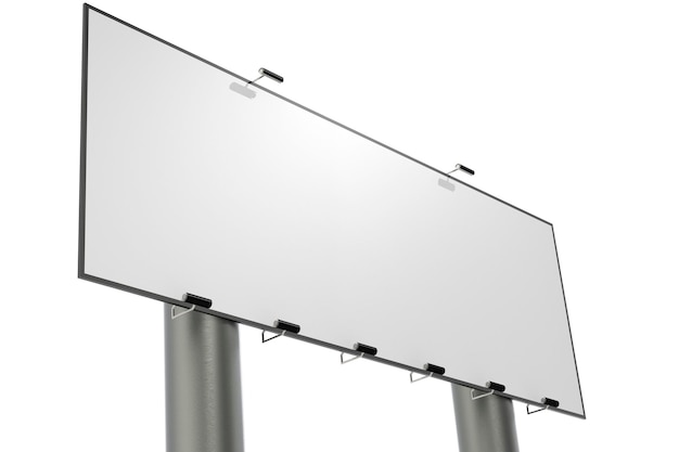 Leere Plakatwand mit isoliertem Metallgestell