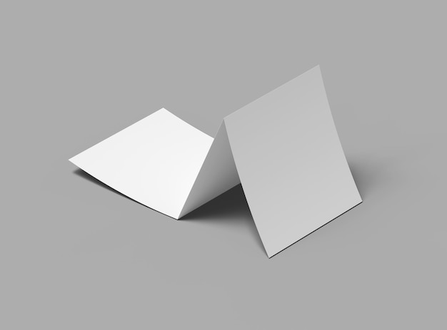 Leere quadratische Zfold-Broschüre 3D-Rendering zur Präsentation Ihres Designs