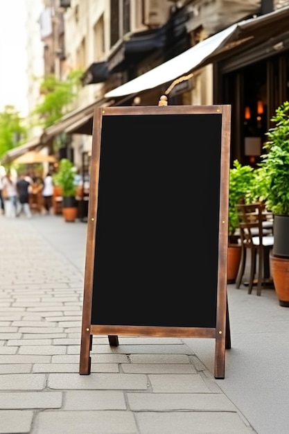 Foto leere restaurant-shop-schilder oder menütafeln in der nähe des eingangs zum restaurant