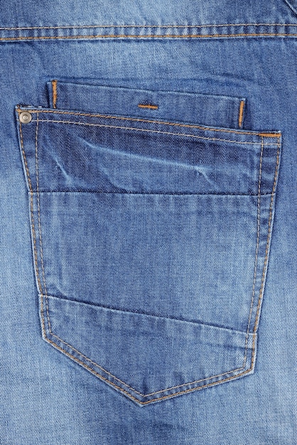 Leere Rückseite Blue Jeans Tasche Nahaufnahme