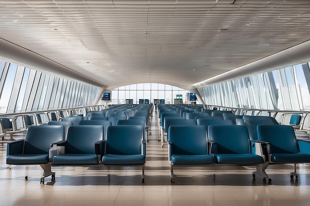 Leere Sitze auf einem leeren Flughafen