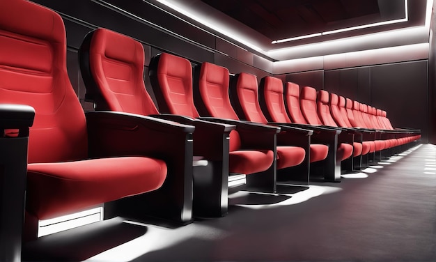 Foto leere sitze im kino leere sitze im kino rote sitze mit kino kino 3d-rendering