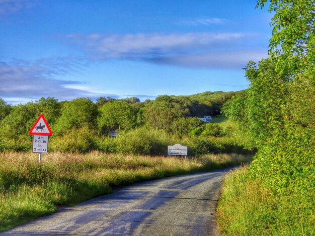 Foto leere straße entlang der landschaft