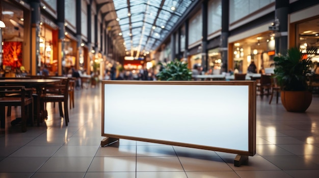 Leere Tafel für Produktwerbung in einem Kaufhaus