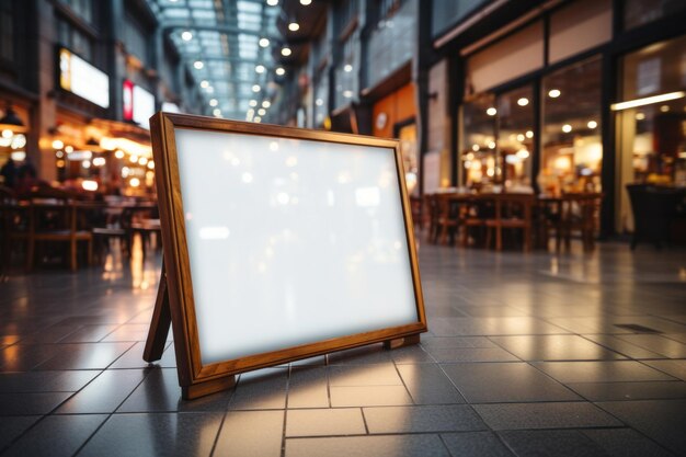 Leere Tafel für Produktwerbung in einem Kaufhaus