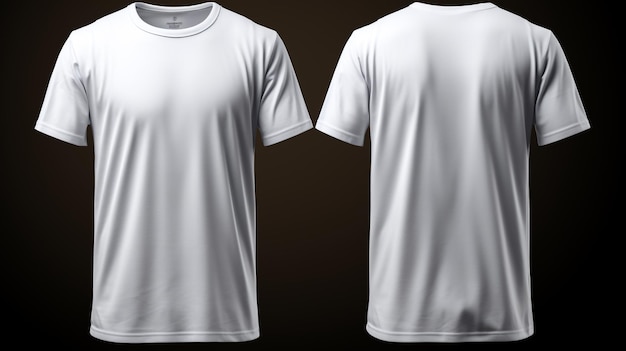 Leere und leere weiße T-Shirt-Mockup vorne und hinten Foto-realistisch
