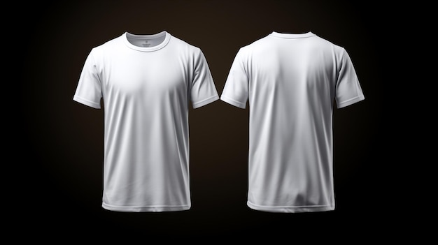 Leere und leere weiße T-Shirt-Mockup vorne und hinten Foto-realistisch