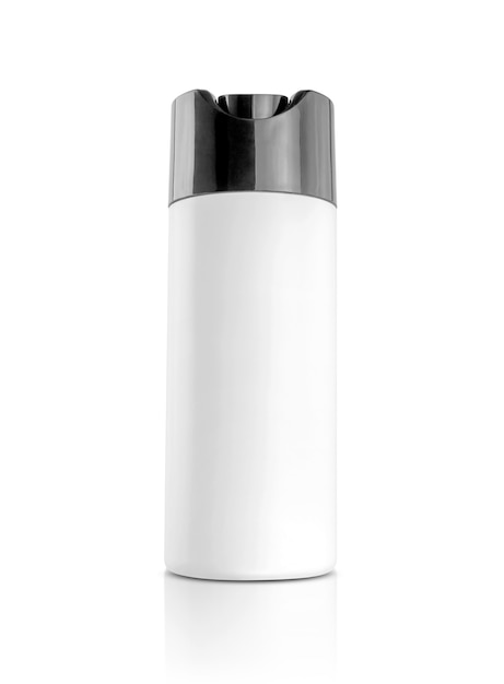 Leere Verpackung weiße Plastik-Shampooflasche für Toilettenartikel- oder Hygieneproduktdesign