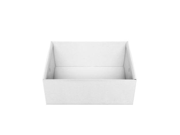 Leere Verpackung weißer Karton isoliert auf weißem Hintergrund bereit für Verpackungsdesign
