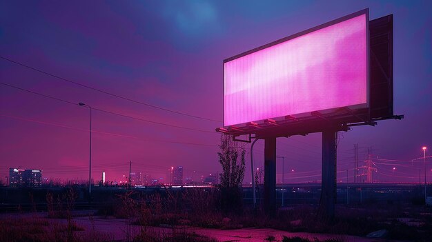 Leere Vorderseite gegen Billboard im Dunkeln