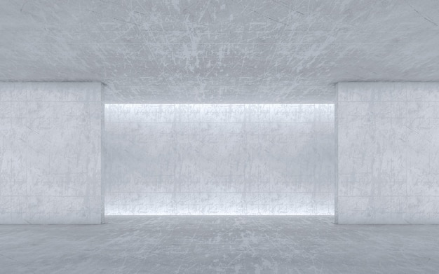 Leere Wand aus Beton. Abstrakte Architekturwand. 3D-Rendering