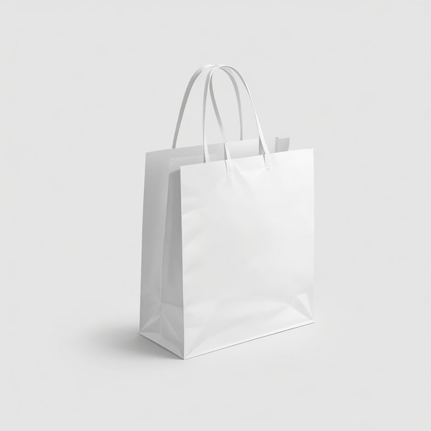 Leere weiße Einkaufstasche ohne Textmodell