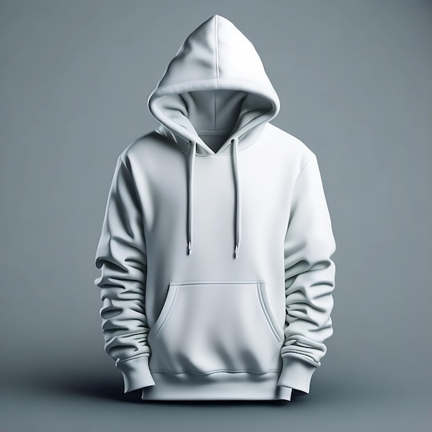 Leere weiße Hoodie-Vorlage Hoodie-Sweatshirt mit langen Ärmeln mit Ausschnittsweg