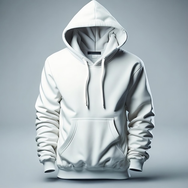 Leere weiße Hoodie-Vorlage Hoodie-Sweatshirt mit langen Ärmeln mit Ausschnittsweg