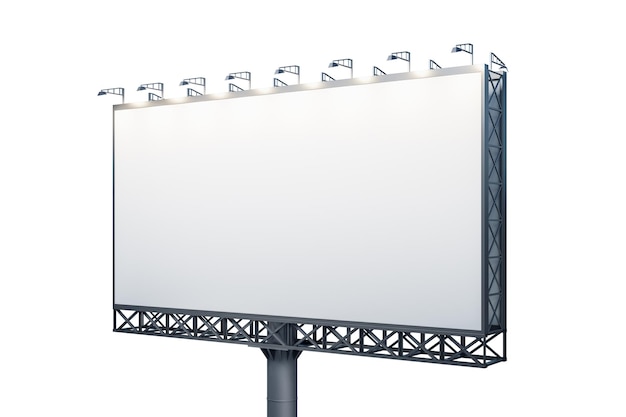 Leere weiße horizontale Plakate, isoliert auf einem hellen Hintergrund, Perspektiveansicht Mockup 3D-Rendering