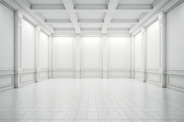 Foto leere weiße innenräume des studio-showrooms