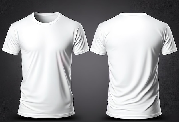 Leere weiße T-Shirt-Vorlage Vorder- und Rückseite vie Illustration AI generative