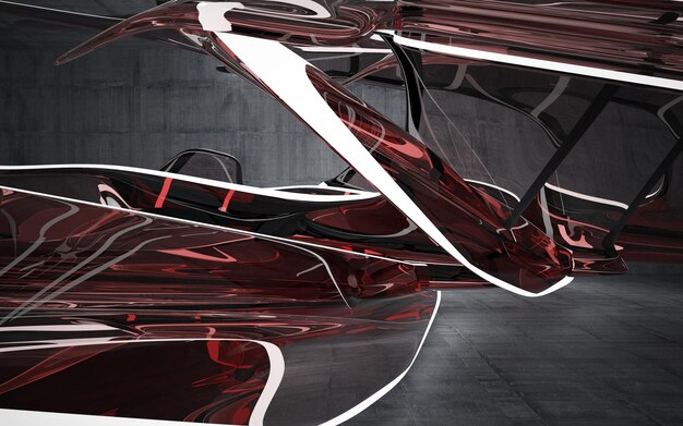 Foto leerer dunkler abstrakter glatter innenraum architektonischer hintergrund 3d-darstellung