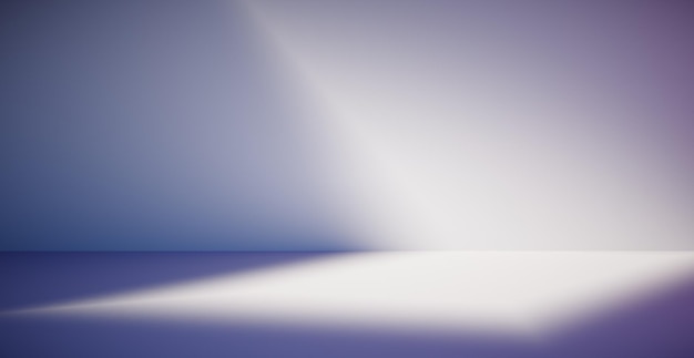 Leerer farbenfroher Wandhintergrund und hart fallender Schatten Anwendung von Schatten auf die Wand 3D-Rendering