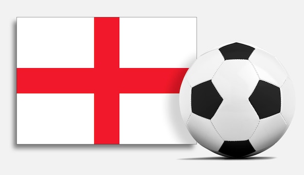 Leerer Fußball mit englischer Nationalmannschaftsflagge