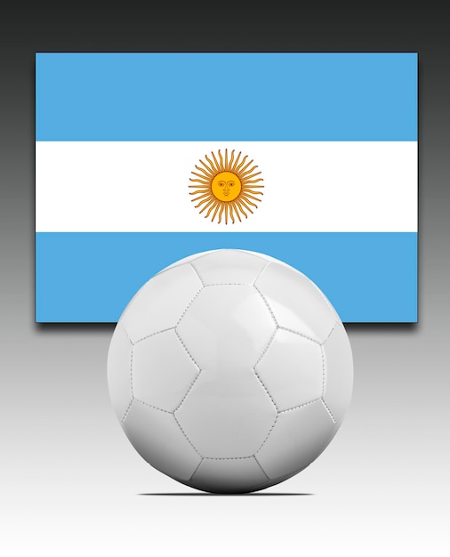 Leerer Fußball mit Flagge der argentinischen Nationalmannschaft