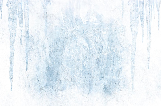 leerer Hintergrund aus Eis und Eiszapfen