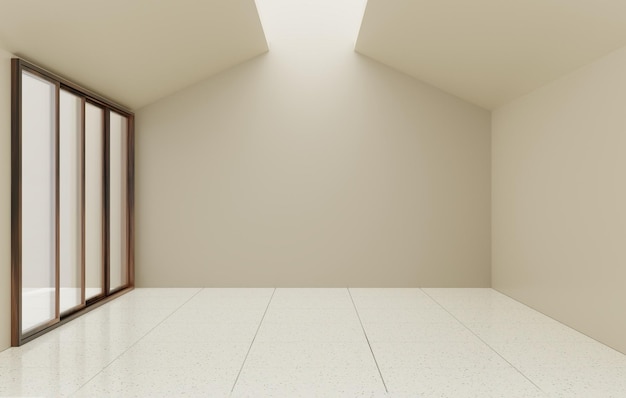 Leerer Innenraum-Design-Hintergrund mit leerer Wand 3D-Rendering