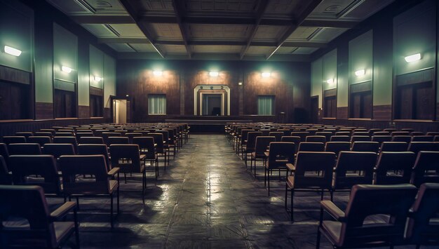 Leerer Konferenzsaal und Klassenzimmer