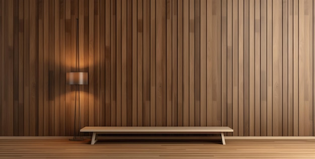 Leerer, minimalistischer Innenraum aus Holz