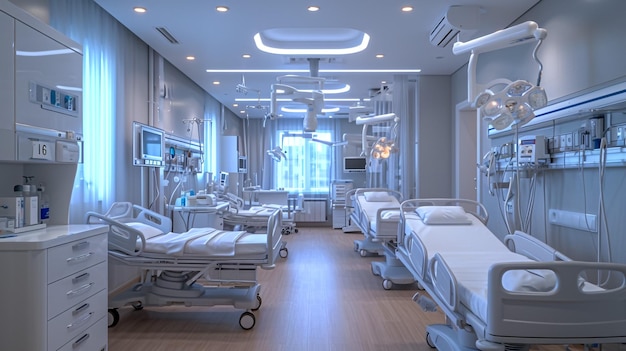 Leerer moderner Operationssaal in der chirurgischen Klinik Saubere sterile Operationsstation