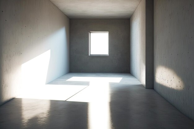 Foto leerer offener betoninnenraum mit sonnenlicht