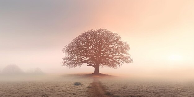 leerer Park und Nebel