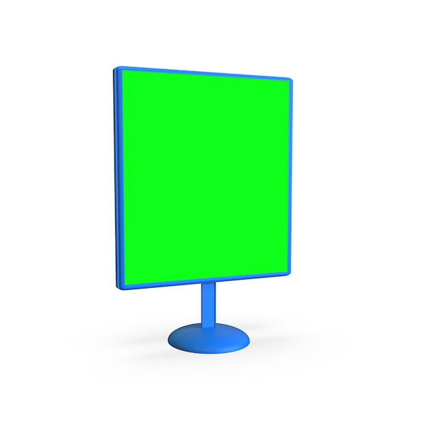 Leerer Plakatständer Green-Screen-Werbung Banner für Marketing Leere 3D-Darstellung