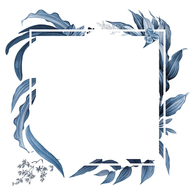 Leerer Rahmen mit blauem Designelement