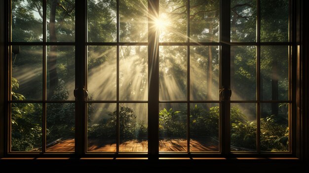 leerer Raum mit Fenster und Sonne