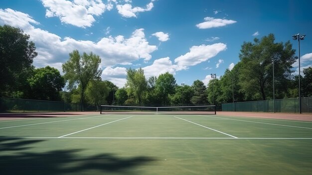 Leerer Tennisplatz im Freien